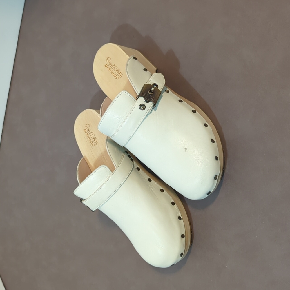 Dr Scholls Mules Clogs Original Collection Women Size 6M Leather Upper Shoes